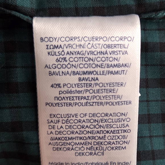 NWT Chaps Dark Green Checkered Button Down Shirt size L - Picture 10 of 10